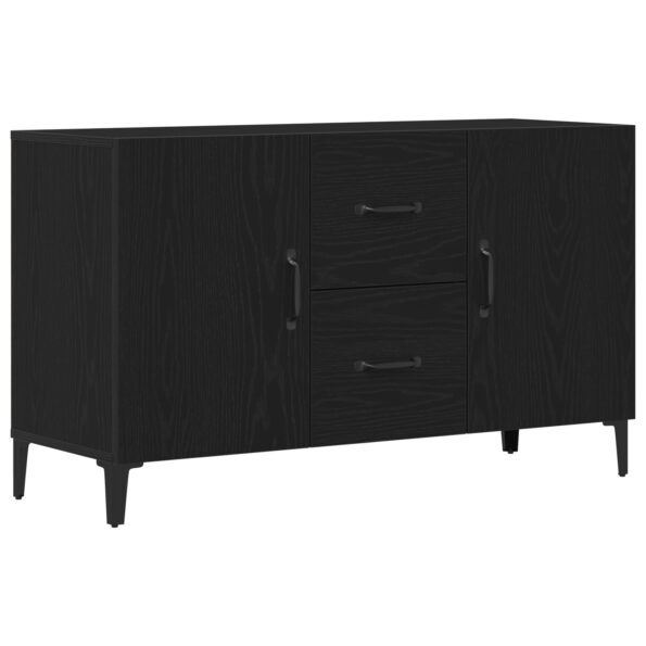 vidaXL Čierny dubový sideboard - 100 x 36 x 60 cm - Vyrobený z technického dreva – Obrázok 2