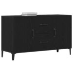 vidaXL Čierny dubový sideboard - 100 x 36 x 60 cm - Vyrobený z technického dreva – Obrázok 3