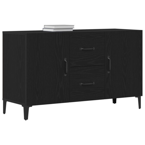 vidaXL Čierny dubový sideboard - 100 x 36 x 60 cm - Vyrobený z technického dreva – Obrázok 3