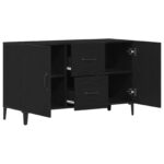 vidaXL Čierny dubový sideboard - 100 x 36 x 60 cm - Vyrobený z technického dreva – Obrázok 5