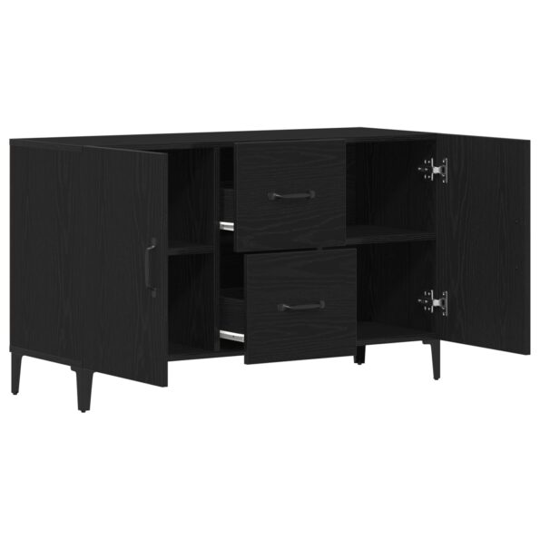 vidaXL Čierny dubový sideboard - 100 x 36 x 60 cm - Vyrobený z technického dreva – Obrázok 5