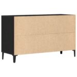 vidaXL Čierny dubový sideboard - 100 x 36 x 60 cm - Vyrobený z technického dreva – Obrázok 6