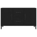 vidaXL Čierny dubový sideboard - 100 x 36 x 60 cm - Vyrobený z technického dreva – Obrázok 7