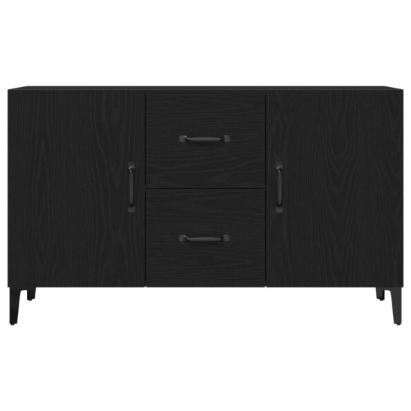 vidaXL Čierny dubový sideboard - 100 x 36 x 60 cm - Vyrobený z technického dreva – Obrázok 7