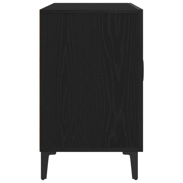 vidaXL Čierny dubový sideboard - 100 x 36 x 60 cm - Vyrobený z technického dreva – Obrázok 8