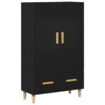 vidaXL Highboard Čierny dub 70 x 31 x 115 cm Kompozitné drevo – Obrázok 2