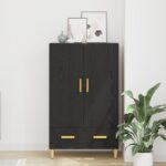 vidaXL Highboard Čierny dub 70 x 31 x 115 cm Kompozitné drevo – Obrázok 4