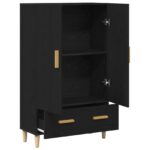 vidaXL Highboard Čierny dub 70 x 31 x 115 cm Kompozitné drevo – Obrázok 5
