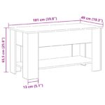 vidaXL Čierny dubový konferenčný stolík - 101x49x52 cm vyrobený z drevotriesky – Obrázok 10