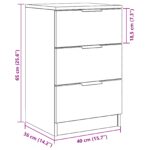 vidaXL Čierny dub Nočný stolík - 40x65x65 cm – Obrázok 11