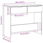 vidaXL Konferenčný stolík čierny dub 90x36x75 cm z inžinierskeho dreva – Obrázok 11