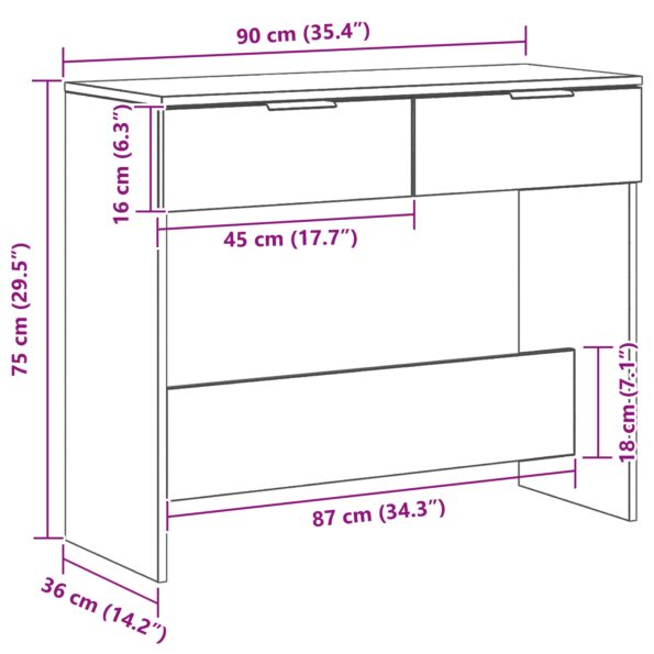 vidaXL Konferenčný stolík čierny dub 90x36x75 cm z inžinierskeho dreva – Obrázok 11