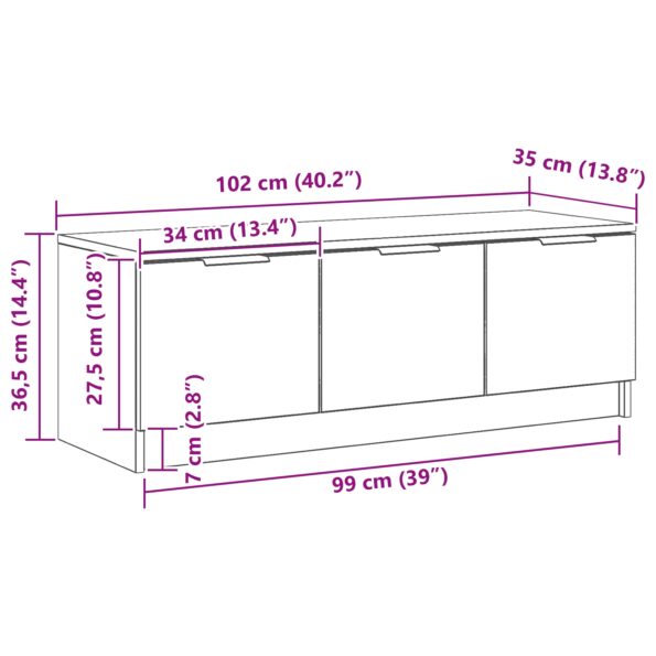 862770_12.jpg vidaXL TV stolík čierny dub 102x35x36,5 cm z inžinierskeho dreva – Obrázok 12