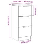 vidaXL Bočné skrinky 2 ks Čierny dub 30x30x70 cm Kompozitné drevo – Obrázok 12