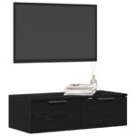 vidaXL Čierny dubový nástenný cabinet 68x30x20 cm vyrobený z vysokokvalitného dreva – Obrázok 3