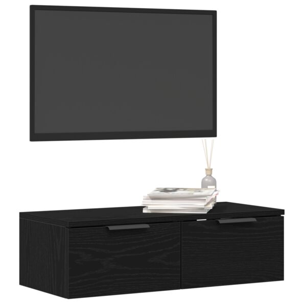 vidaXL Čierny dubový nástenný cabinet 68x30x20 cm vyrobený z vysokokvalitného dreva – Obrázok 3