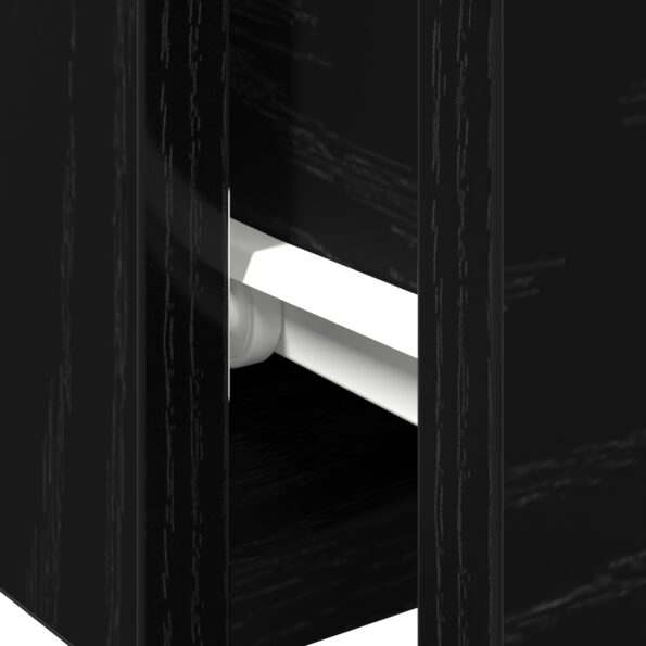 vidaXL Čierny dubový nástenný kabinet 102x30x20 cm vyrobený z kompozitného dreva – Obrázok 10