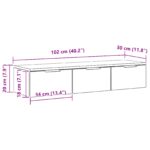 vidaXL Čierny dubový nástenný kabinet 102x30x20 cm vyrobený z kompozitného dreva – Obrázok 11