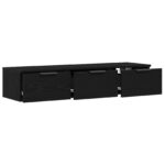 vidaXL Čierny dubový nástenný kabinet 102x30x20 cm vyrobený z kompozitného dreva – Obrázok 2