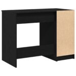 vidaXL Čierny dubový stôl - 100x50x75 cm - Vyrobený z kompozitného dreva – Obrázok 6