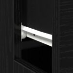 vidaXL Čierny dubový stôl - 100x50x75 cm - Vyrobený z kompozitného dreva – Obrázok 9