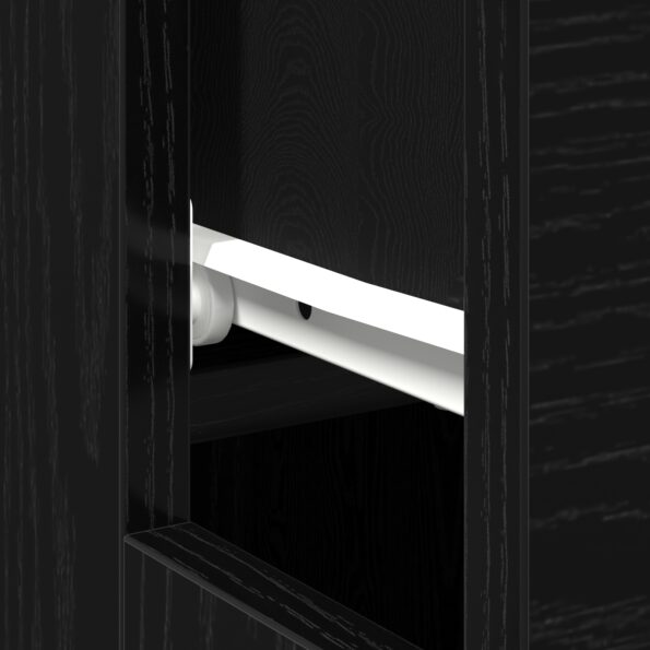 vidaXL Čierny dubový stôl - 100x50x75 cm - Vyrobený z kompozitného dreva – Obrázok 9