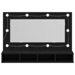 vidaXL LED zrkadlová skrinka v čiernom dube - 90x31.5x62 cm – Obrázok 6