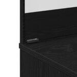 vidaXL Čierny dubový toaletný stolík so zrkadlom - 74.5 x 40 x 141 cm – Obrázok 10