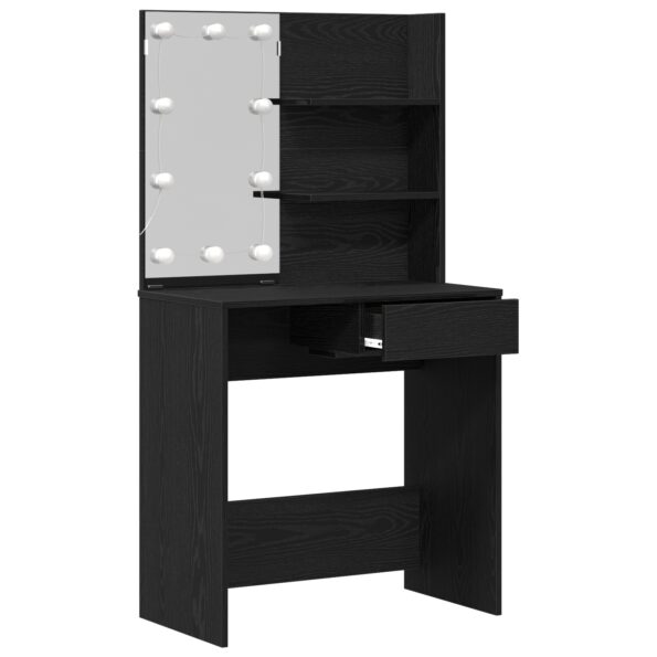 862785_4.jpg vidaXL LED toaletný stolík v čiernom dube - 74.5x40x141 cm, vyrobené z kompozitného dreva – Obrázok 4