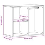 vidaXL Kosmetický kabinet Čierny dub 80 x 40 x 65 cm Kompozitné drevo – Obrázok 9