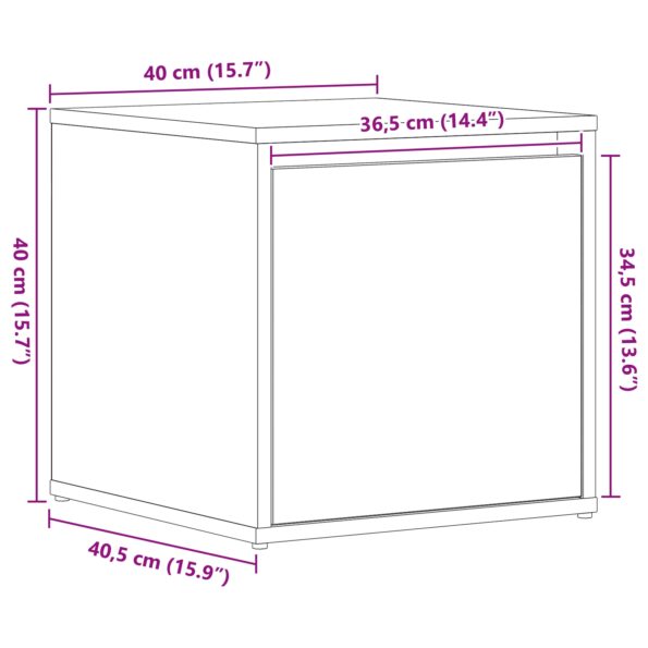 vidaXL Box Drawer Čierna Dub 40,5x40x40 cm Kompozitné drevo – Obrázok 11
