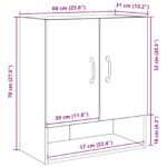 vidaXL Nástenná skrinka Čierny dub 60x30x70 cm z kompozitného dreva – Obrázok 11