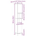 vidaXL Kúpeľňová skriňa Čierny dub 30 x 30 x 190 cm Kompozitné drevo – Obrázok 12