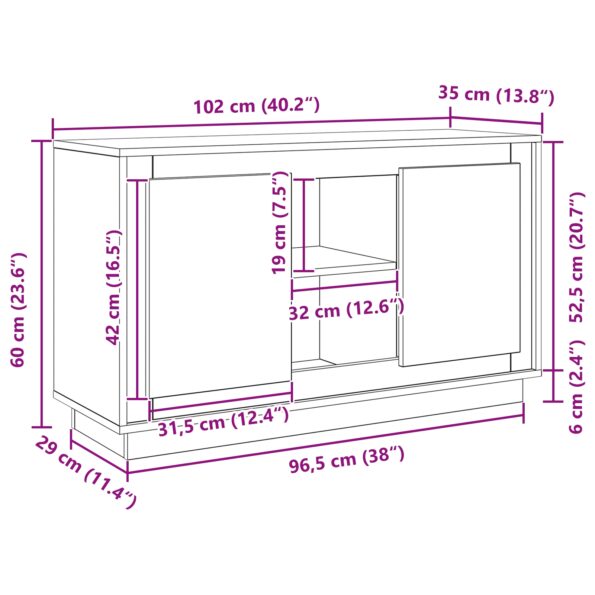 vidaXL Bočný stolík Čierne dub 102x35x60 cm z technického dreva – Obrázok 11