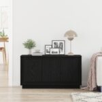 vidaXL Servírovacia skriňa Čierny dub 102 x 35 x 55 cm – Obrázok 4