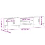 vidaXL TV skrinka čierna dub 180x31,5x40 cm z inžinierskeho dreva – Obrázok 10