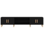 vidaXL TV skrinka čierna dub 180x31,5x40 cm z inžinierskeho dreva – Obrázok 7