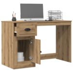 vidaXL Stôl s dverami Remeselný dub 50 x 115 x 75 cm Kompozitné drevo – Obrázok 3