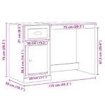 vidaXL Stôl s úložným priestorom Čierny dub 50x115x75 cm Drevotrieska – Obrázok 12