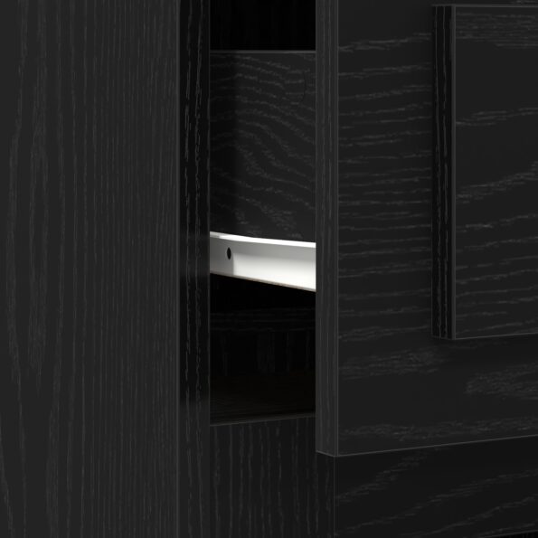 vidaXL Stôl s úložným priestorom Čierny dub 50x115x75 cm Drevotrieska – Obrázok 9