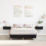 vidaXL Rám postele 140x190 cm Čierny dubový kompozit