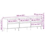 vidaXL TV skrinka čierny dub 150x30x44,5 cm kompozitné drevo – Obrázok 11