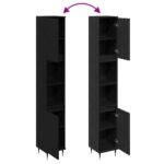 vidaXL Kúpeľňová skrinka Čierny dub 30x30x190 cm Zložené drevo – Obrázok 9