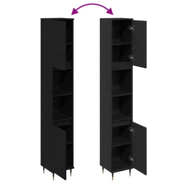 vidaXL Kúpeľňová skrinka Čierny dub 30x30x190 cm Zložené drevo – Obrázok 9