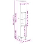 vidaXL Kúpeľňová skriňa Čierny dub 30 x 30 x 190 cm Kompozitné drevo – Obrázok 11