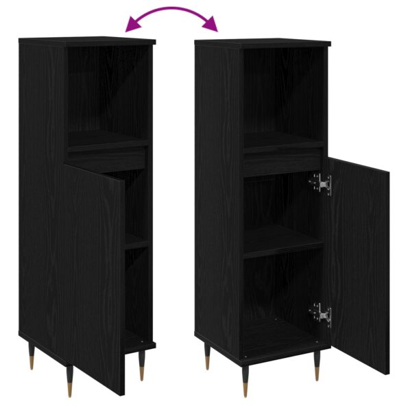 vidaXL Kúpeľňová skriňa Čierny dub 30x30x100 cm Syntetické drevo – Obrázok 10