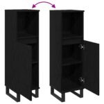 vidaXL Kúpeľňová skrinka Čierne dubové 30x30x100 cm z inžinierskeho dreva – Obrázok 10