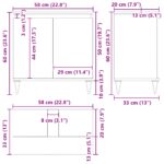 vidaXL Kúpeľňová skrinka pod umývadlo Čierny dub 58x33x60 cm Kompozitné drevo – Obrázok 13