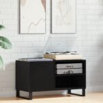 vidaXL Skrinka na gramofónové platne Čierny dub 85 x 38 x 48 cm