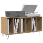 vidaXL Regál na vinylové platne Staré drevo 100x38x48 cm Inžiniereské drevo – Obrázok 3